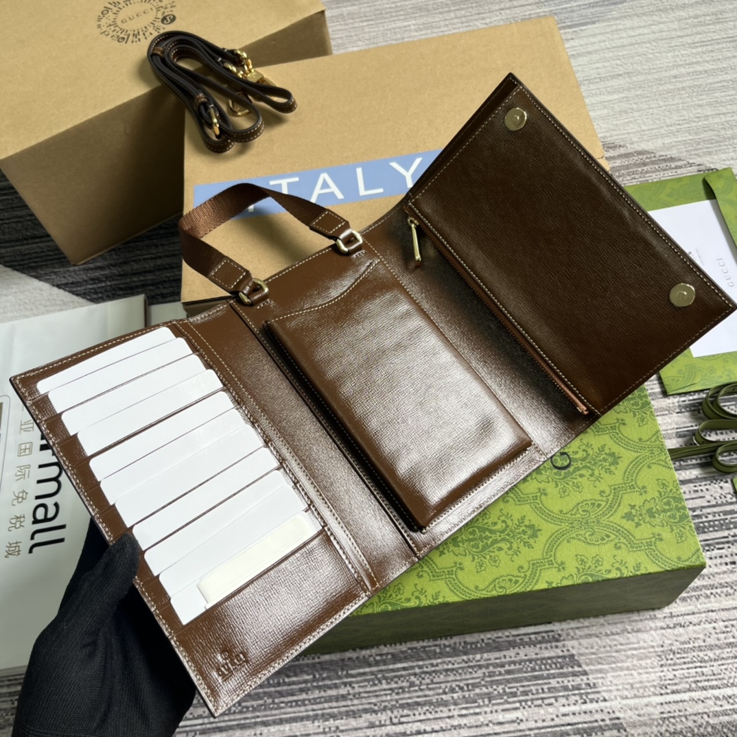 Bagsaaa GG top handle beige wallet - 20x 14x 4cm