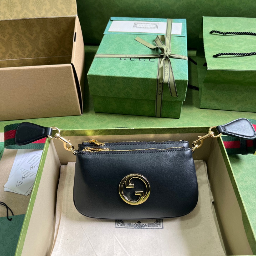 Bagsaaa Gvc*1 Blondie GG mini black bag - 20x 13x 2.5cm 