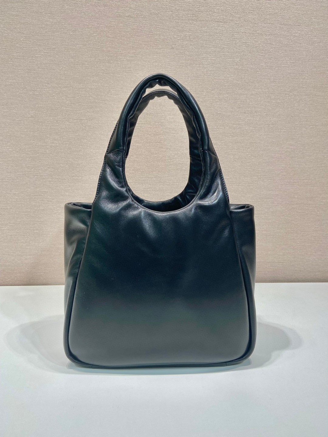 Bagsaaa Pra*a padded Pra*a Soft nappa-leather black bag - 30*26*17cm
