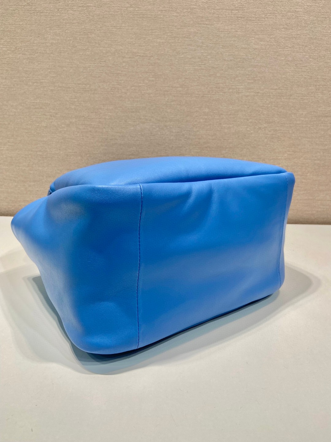 Bagsaaa Pra*a padded Pra*a Soft nappa-leather blue bag - 30*26*17cm