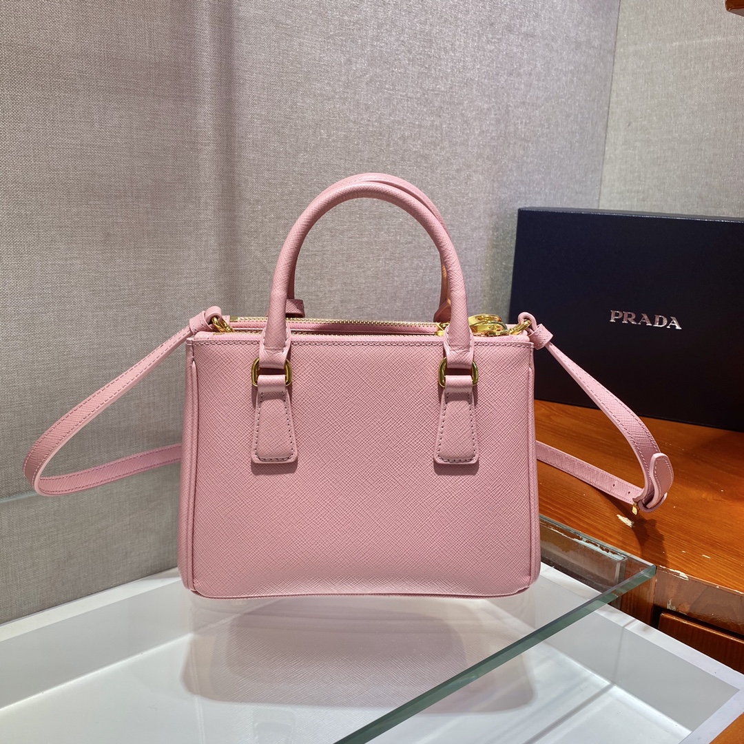 Bagsaaa Pra*a Galleria Saffiano leather pink mini-bag - 20x15x9.5cm