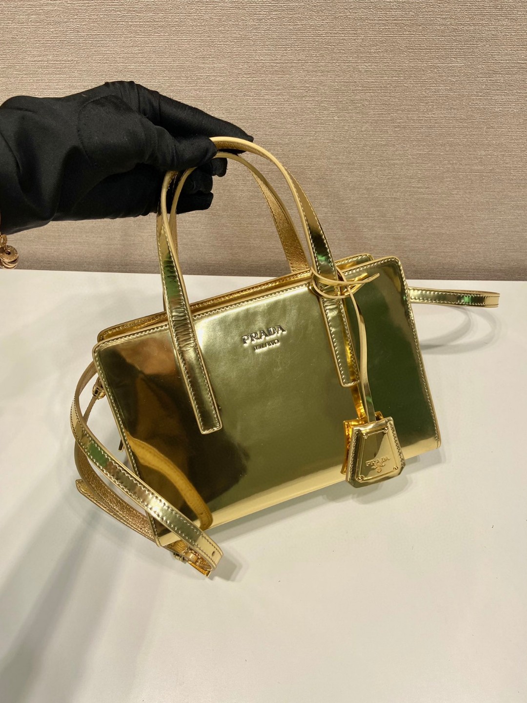 Bagsaaa Pra*a Re-Edition 1995 brushed-leather mini handbag - 22*15*6.5cm