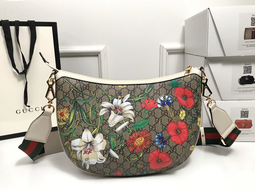 Bagsaaa Gvc*1 Floral Multicolor GG Svp*me Canvas Shoulder Bag Crossbody - 36x23x8cm