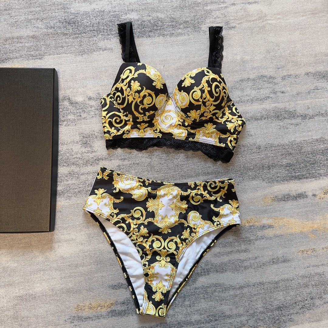 Bagsaaa Versace Women's Yellow Barocco Bikini