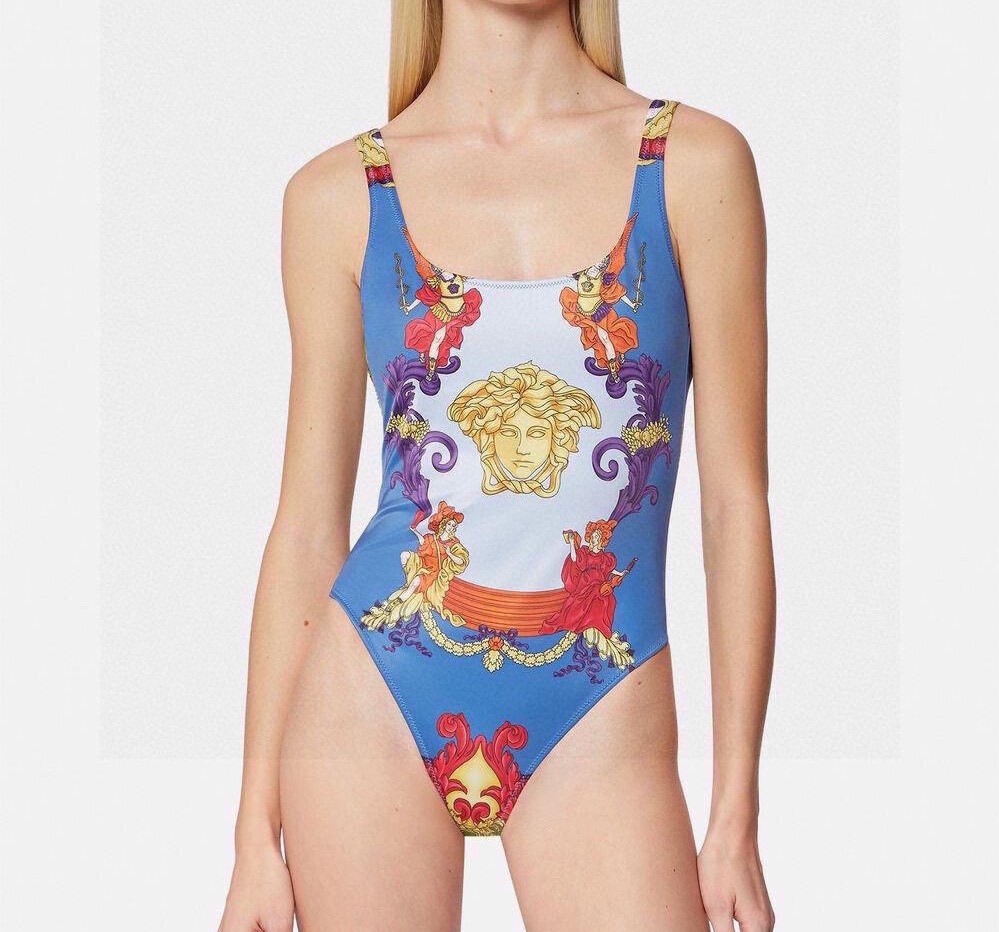 Bagsaaa Versace Medusa Blue Swimsuit
