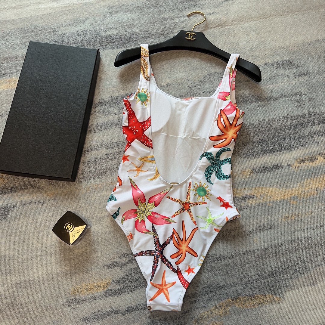 Bagsaaa Versace Tresor De La Mer One-Piece Swimsuit White Multicolor