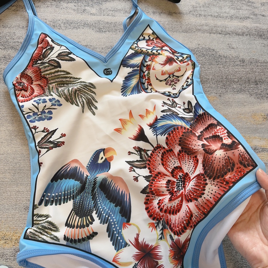 Bagsaaa Ch**el Vintage Blue One Piece Swimsuit