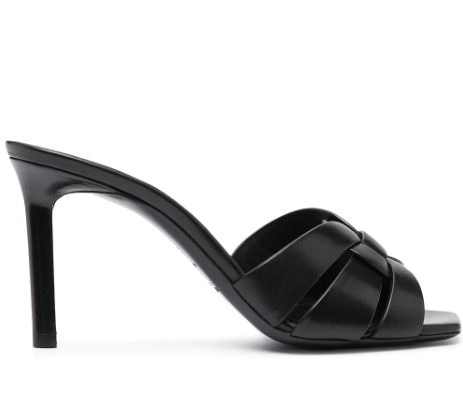 Bagsaaa Y51 Tribute 90mm black leather mules