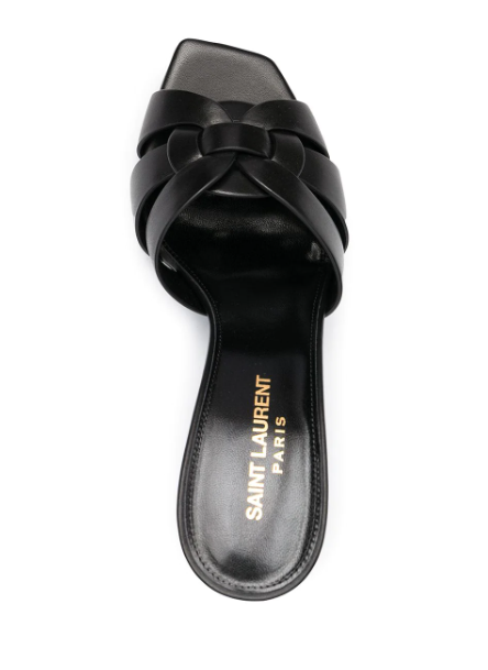 Bagsaaa Y51 Tribute 90mm black leather mules