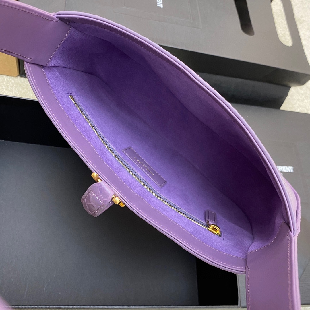 Bagsaaa Y51 LE 5 À 7 in purple python leather - 23 X 16 X 6,5 CM