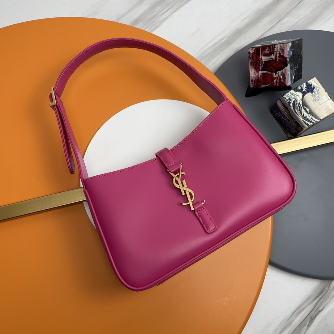 Bagsaaa Y51 LE 5 À 7 in pink smooth leather - 23 X 16 X 6,5 CM