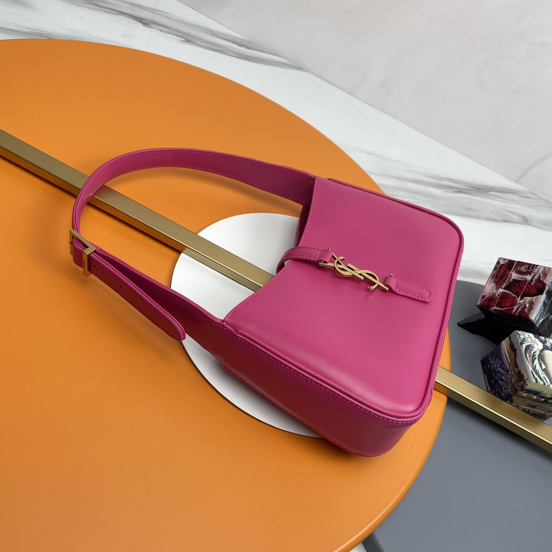 Bagsaaa Y51 LE 5 À 7 in pink smooth leather - 23 X 16 X 6,5 CM