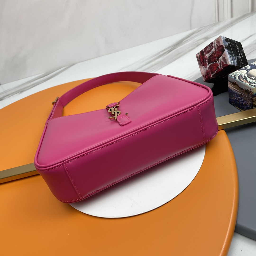 Bagsaaa Y51 LE 5 À 7 in pink smooth leather - 23 X 16 X 6,5 CM
