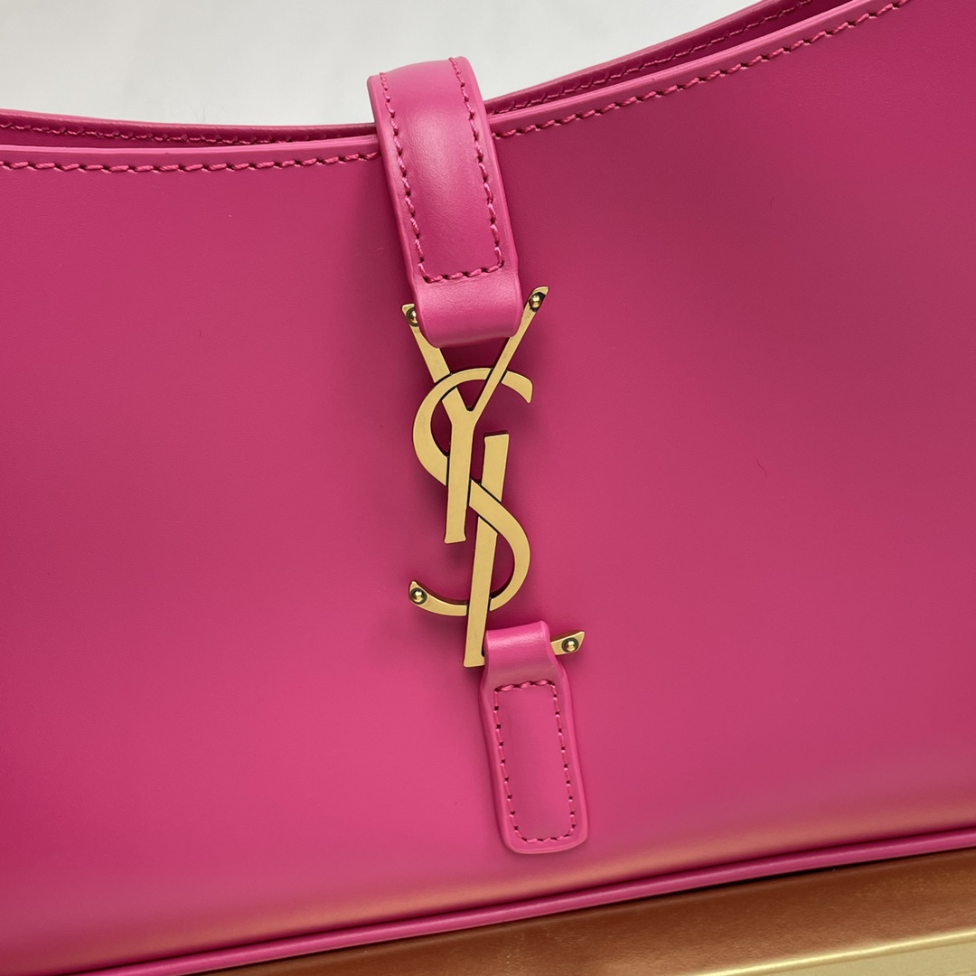Bagsaaa Y51 LE 5 À 7 in pink smooth leather - 23 X 16 X 6,5 CM