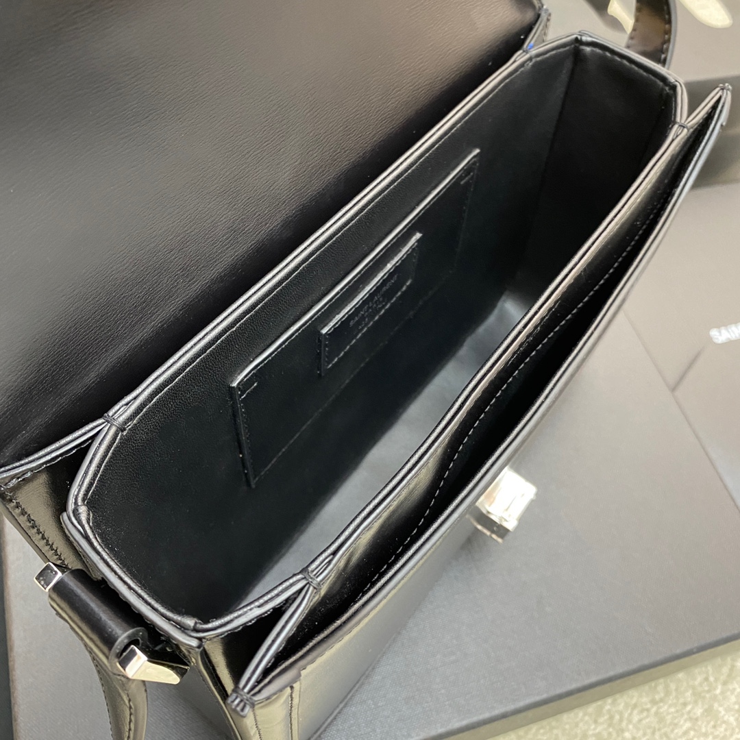 Bagsaaa Y51 Solferino Medium Satchel in box black leather - 23 X 16 X 6 CM