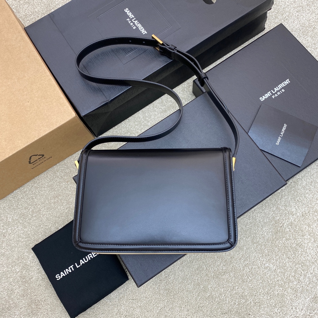 Bagsaaa Y51 Solferino Medium Satchel in box black and beige leather - 23 X 16 X 6 CM