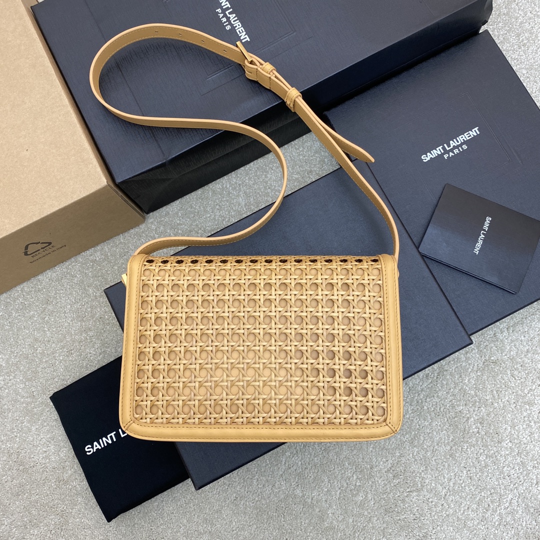 Bagsaaa Y51 Solferino Medium Satchel in canework vegetable tanned leather - 23 X 16 X 6 CM