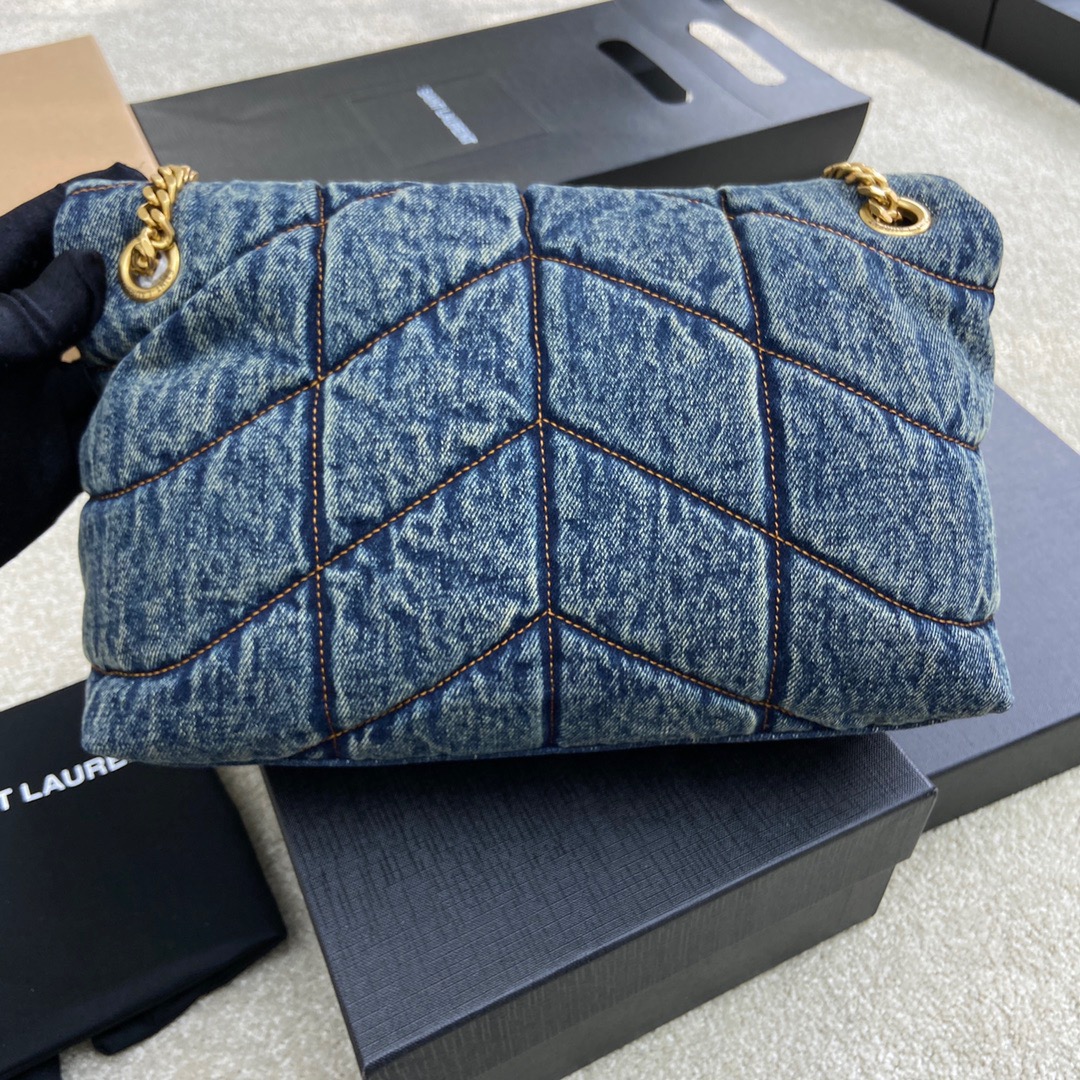 Bagsaaa Y51 Puffer Denim Bag - 29×17×11cm