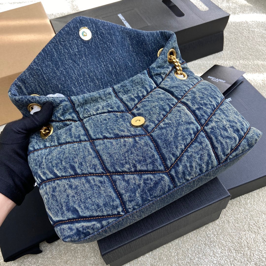 Bagsaaa Y51 Puffer Denim Bag - 29×17×11cm