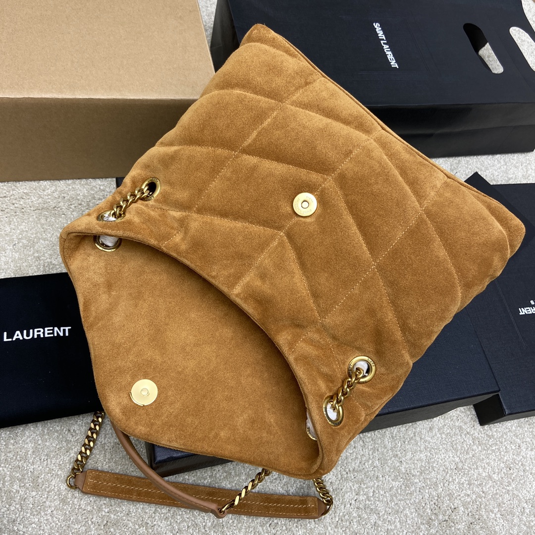 Bagsaa Y51 Puffer Suede Taupe - 29x17x11cm