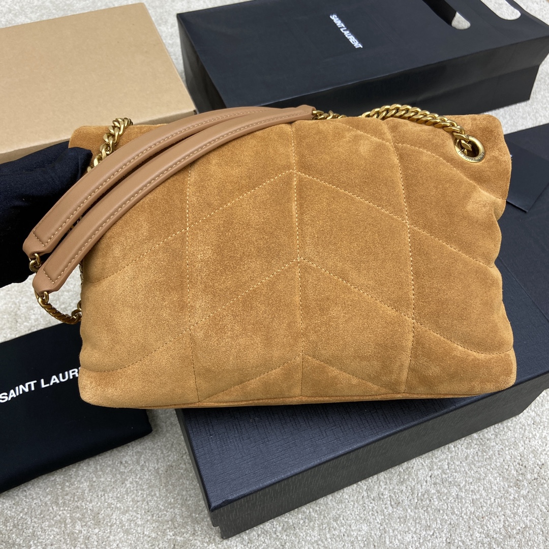 Bagsaa Y51 Puffer Suede Taupe - 29x17x11cm