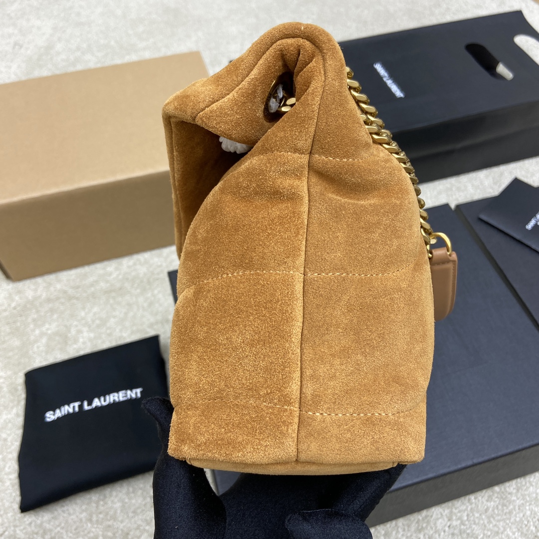 Bagsaa Y51 Puffer Suede Taupe - 29x17x11cm