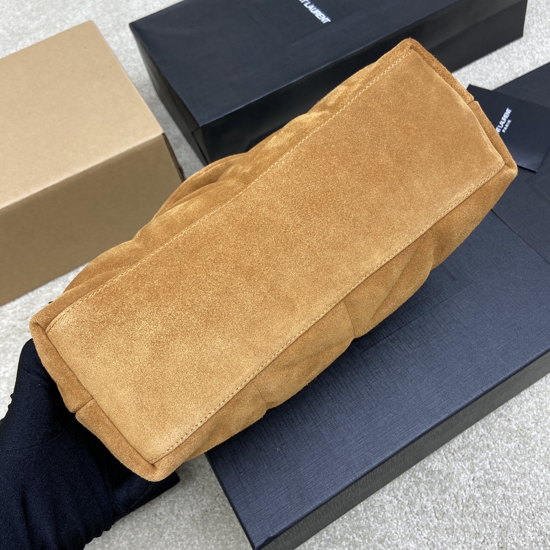 Bagsaa Y51 Puffer Suede Taupe - 29x17x11cm