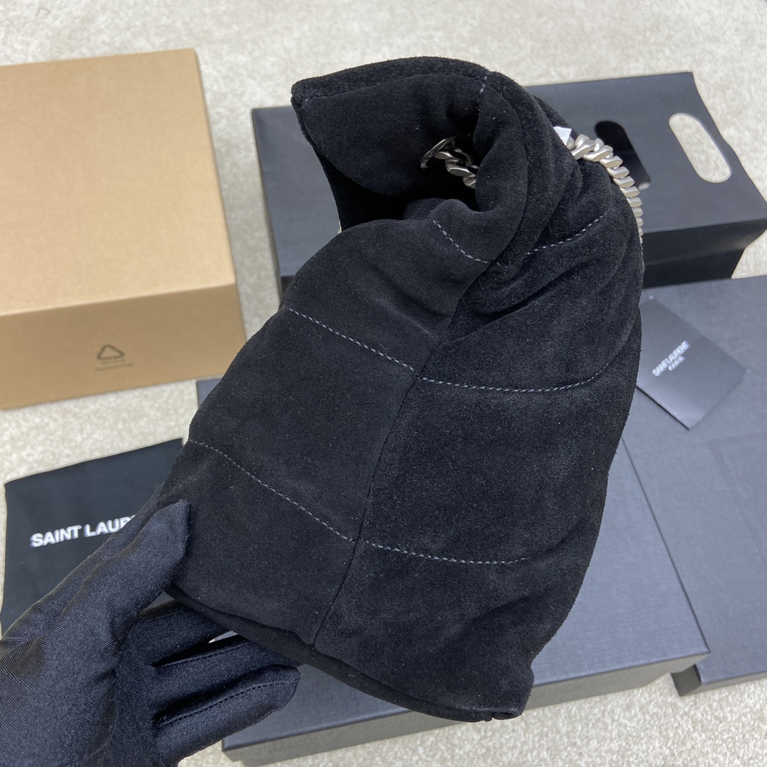Bagsaa Y51 Puffer Suede Black - 29x17x11cm