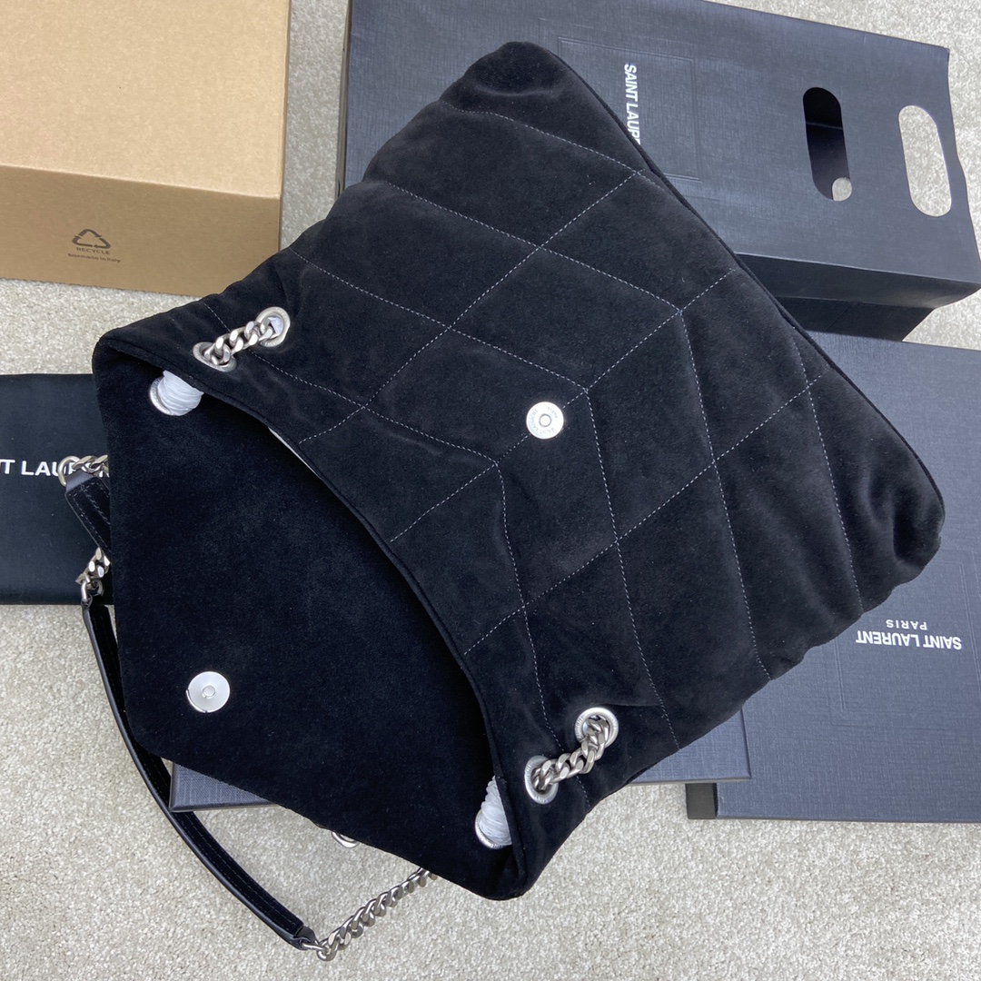 Bagsaa Y51 Puffer Suede Black - 29x17x11cm