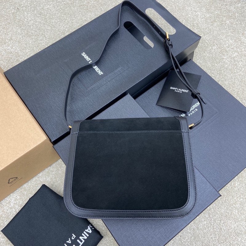 Bagsaaa Y51 Solferino Medium Satchel in box black suede leather - 23 X 16 X 6 CM
