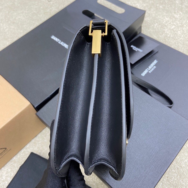 Bagsaaa Y51 Solferino Medium Satchel in box black suede leather - 23 X 16 X 6 CM