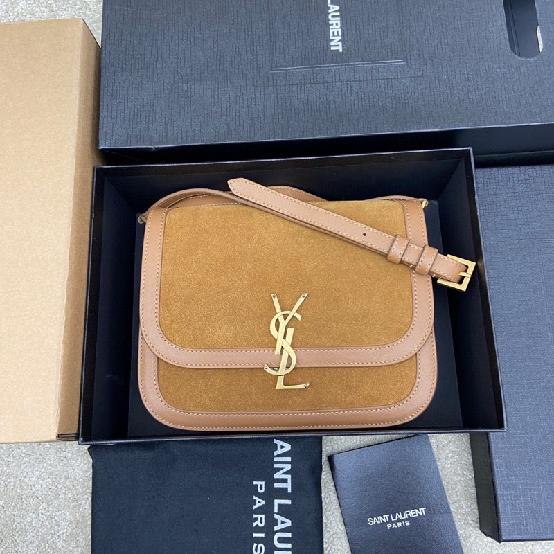 Bagsaaa Y51 Solferino Medium Satchel in box white suede leather - 23 X 16 X 6 CM