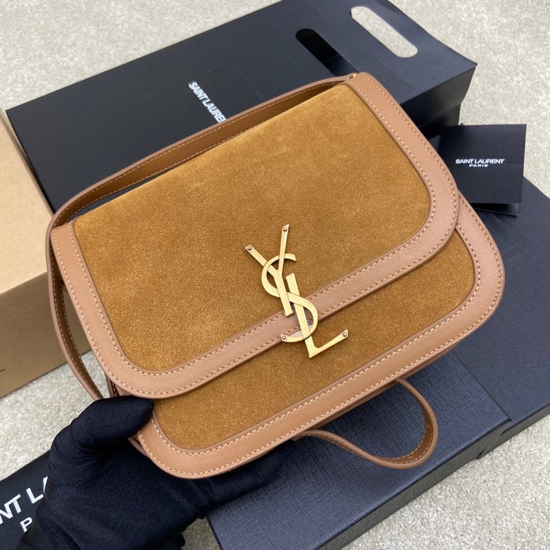 Bagsaaa Y51 Solferino Medium Satchel in box white suede leather - 23 X 16 X 6 CM
