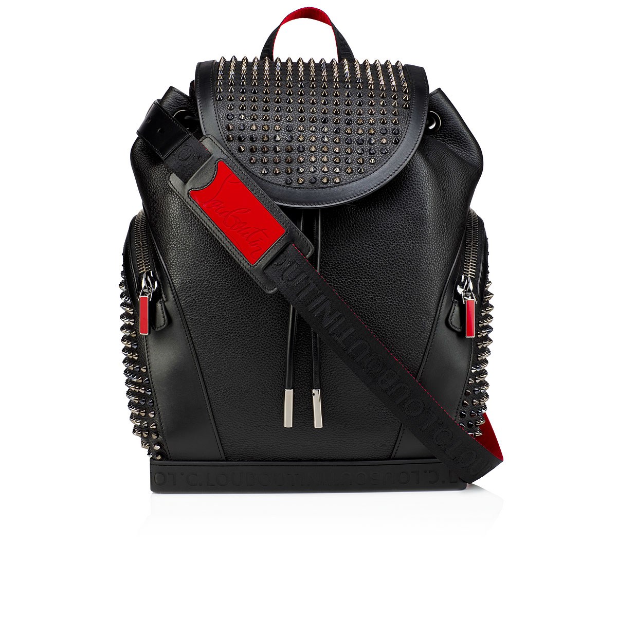 Bagsaaa Christain Louboutin Explorafunk Black Backpack - 44x35x16cm