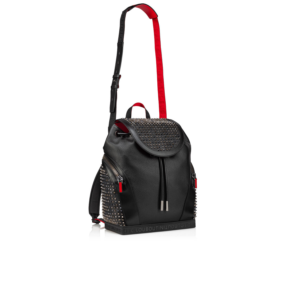 Bagsaaa Christain Louboutin Explorafunk Black Backpack - 44x35x16cm