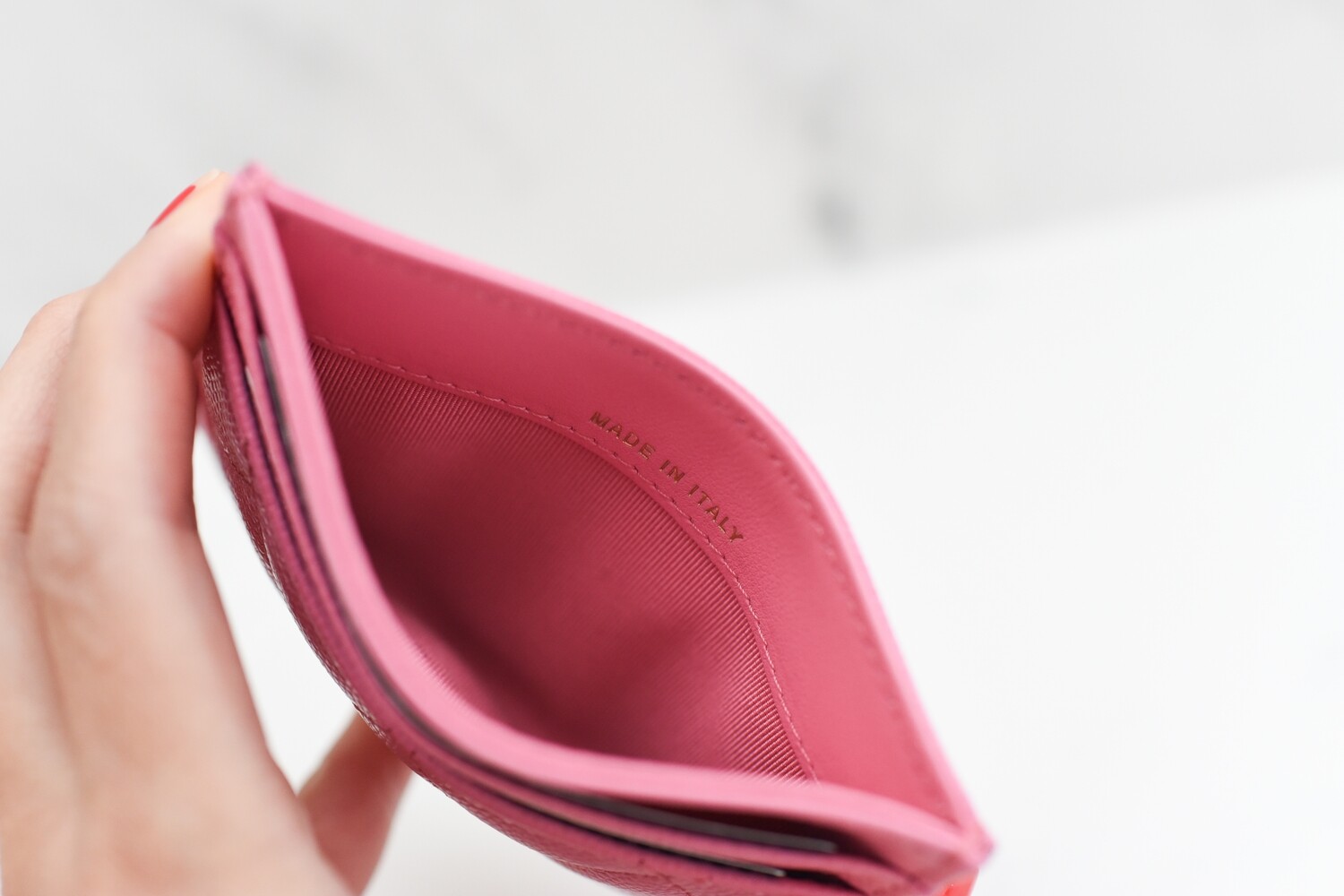 Bagsaaa Ch**el Card holder Pink Caviar Leather - 11x7.5cm