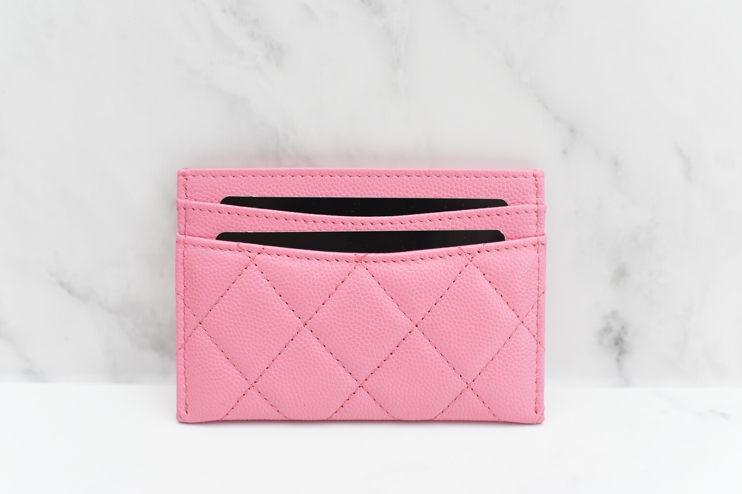 Bagsaaa Ch**el Card holder Pink Caviar Leather - 11x7.5cm