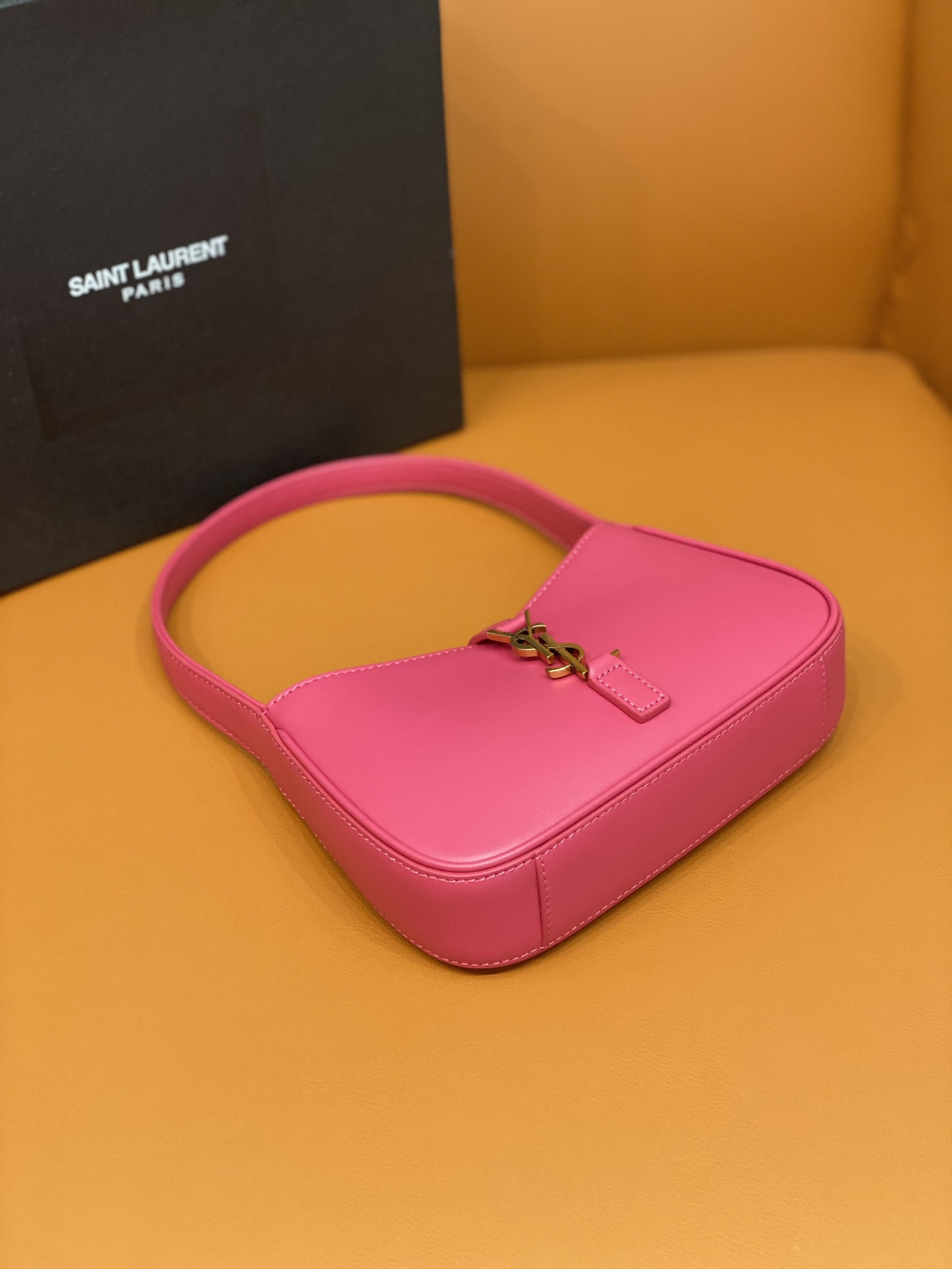 Bagsaaa Y51 LE 5 À 7 Mini in pink smooth leather - 19x11.5x4.5cm