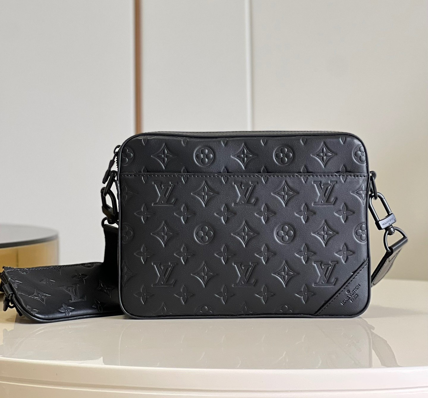 Bagsaaa L0vis Vvtt0n Duo Messenger Black Bag - 26x18.5x5cm