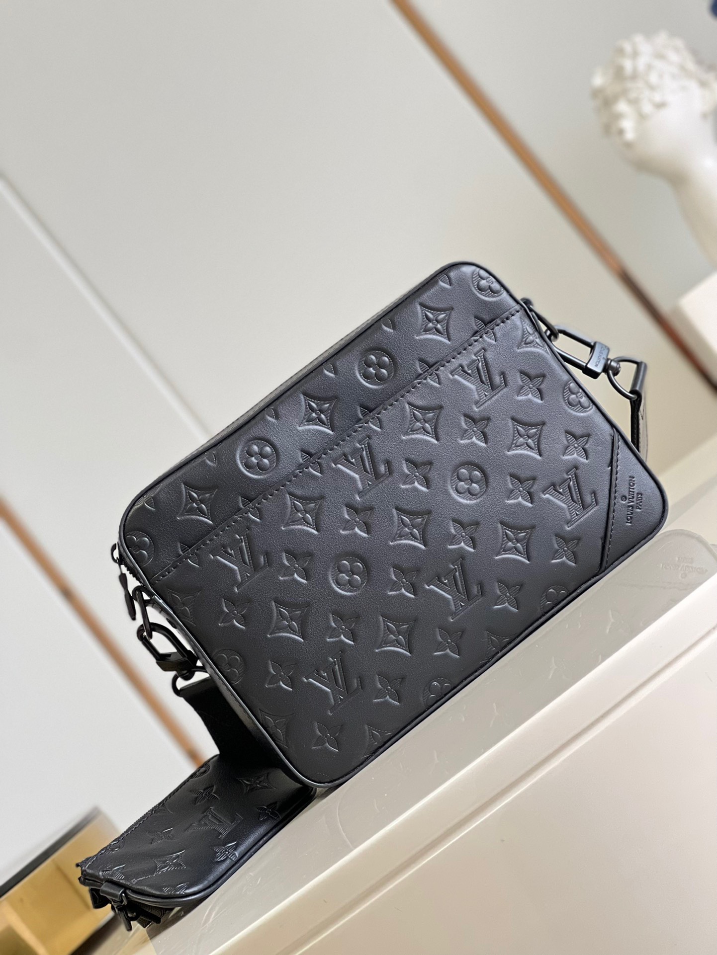 Bagsaaa L0vis Vvtt0n Duo Messenger Black Bag - 26x18.5x5cm