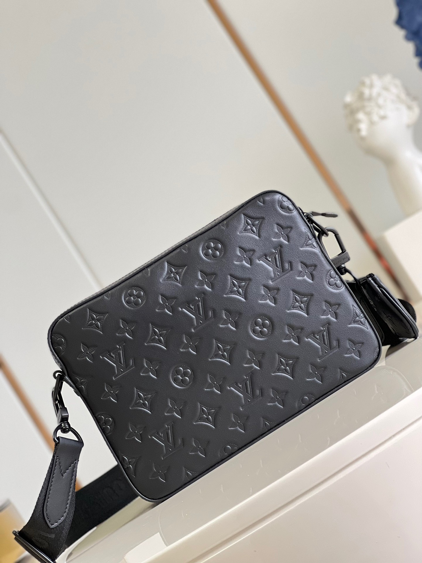 Bagsaaa L0vis Vvtt0n Duo Messenger Black Bag - 26x18.5x5cm