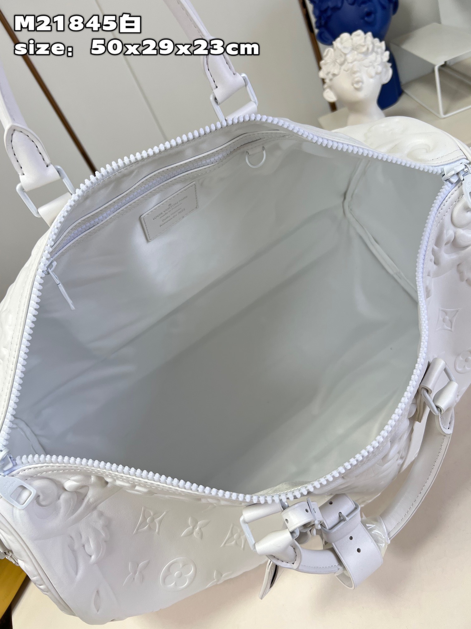 Bagsaaa L0vis Vvtt0n Keepall Bandouliere Bag 50 White Optic - 50 x 29 x 23 cm