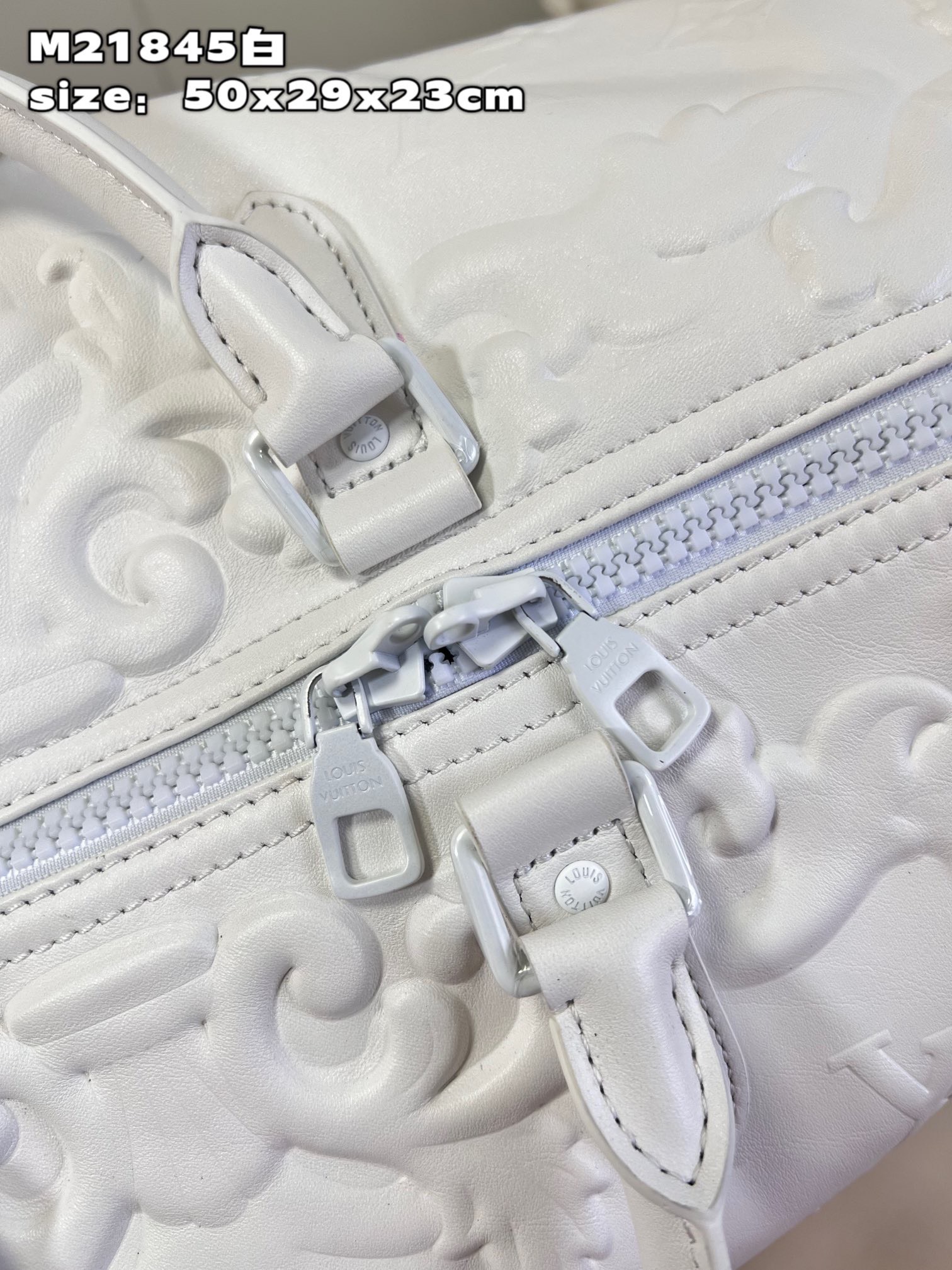 Bagsaaa L0vis Vvtt0n Keepall Bandouliere Bag 50 White Optic - 50 x 29 x 23 cm