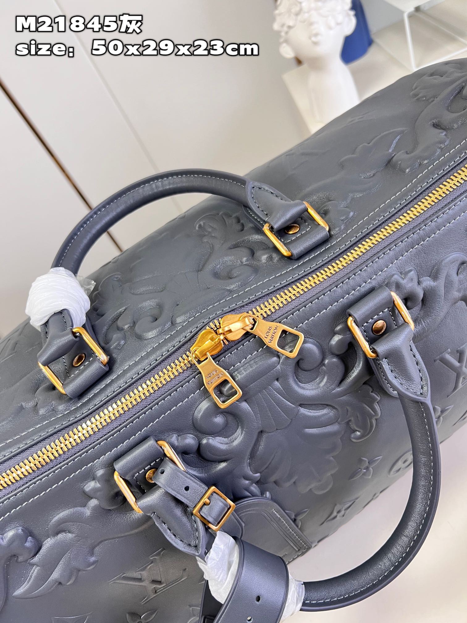 Bagsaaa L0vis Vvtt0n Keepall Bandouliere Bag 50 Black Optic - 50 x 29 x 23 cm
