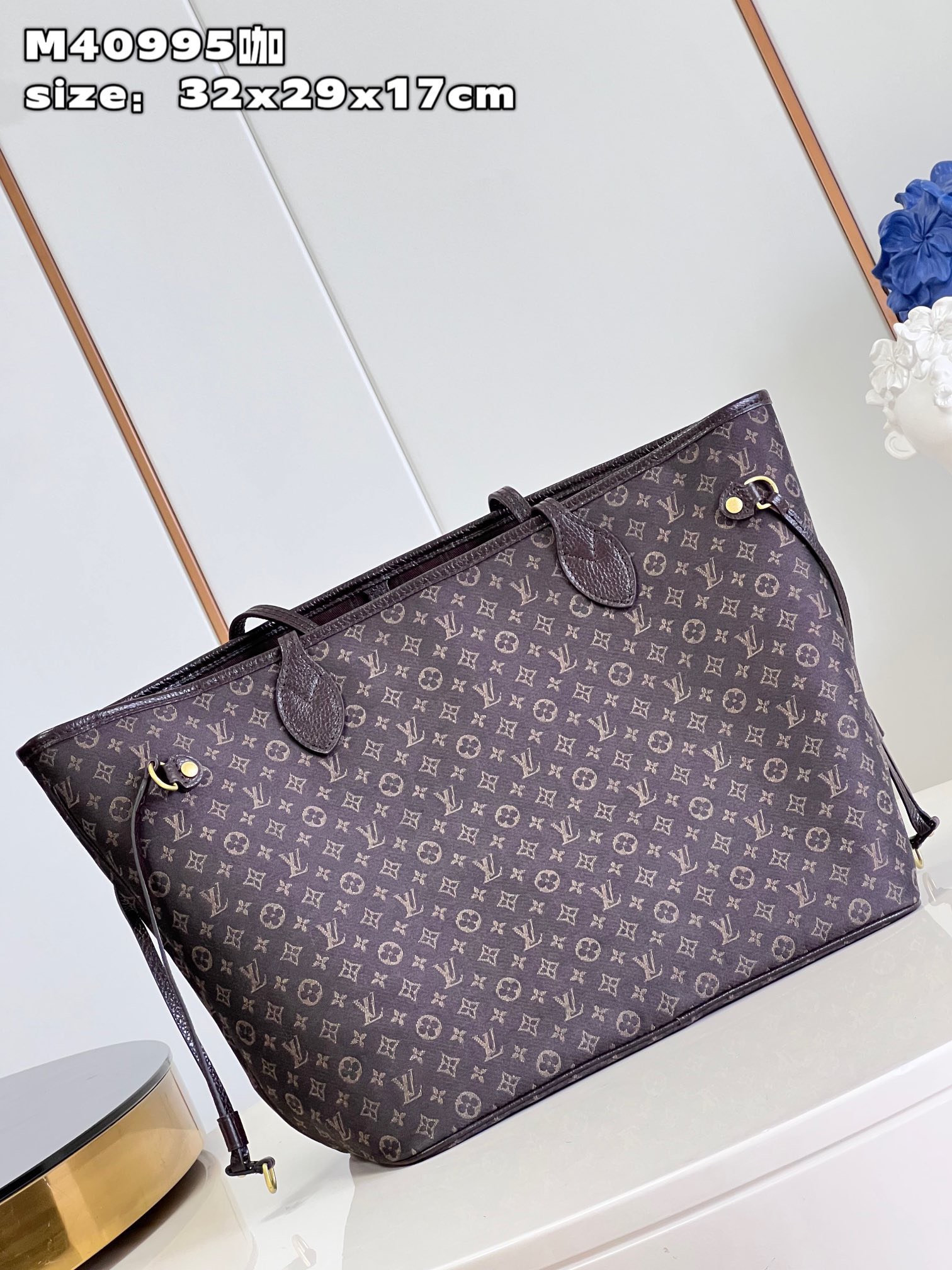 Bagsaaa L0vis Vvtt0n Neverfull Denim Brown - 32x29x17