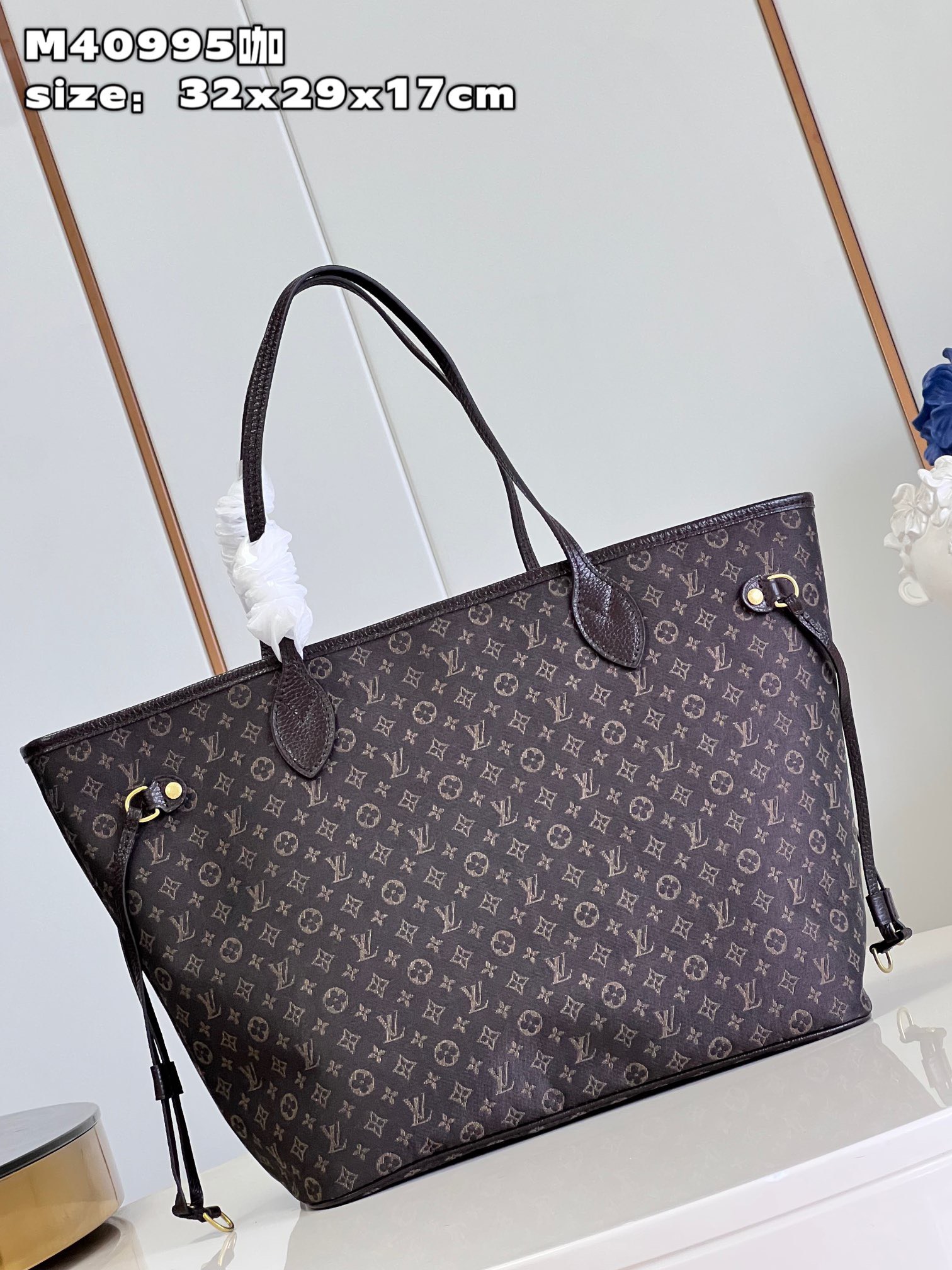 Bagsaaa L0vis Vvtt0n Neverfull Denim Brown - 32x29x17