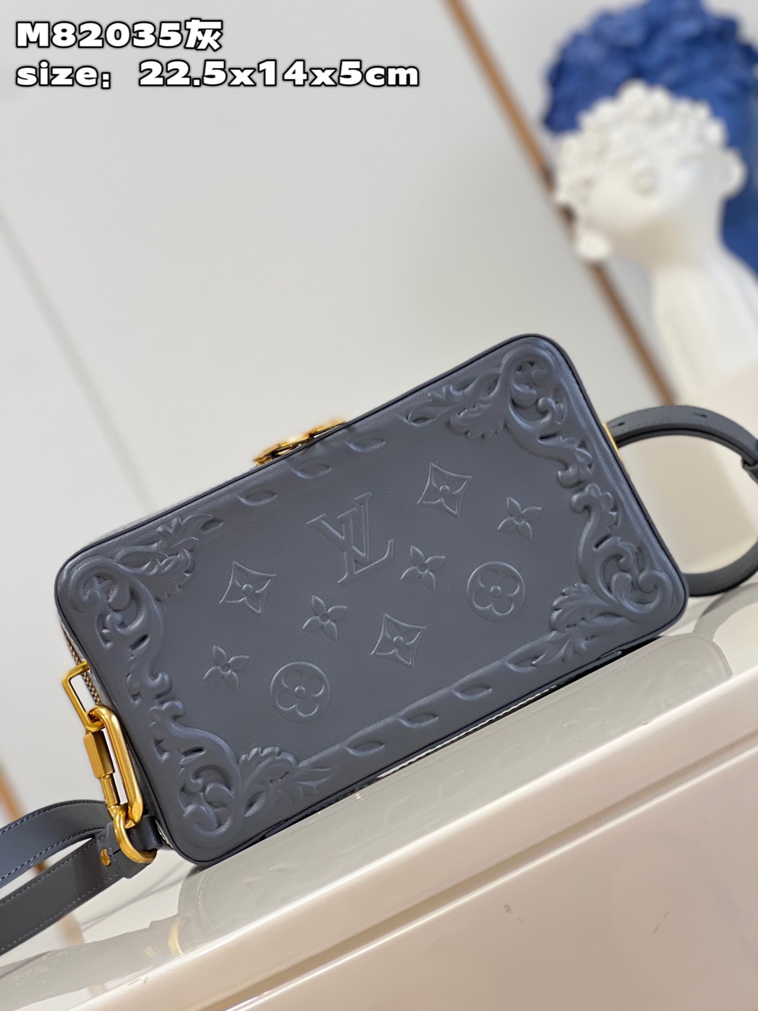 Bagsaaa L0vis Vvtt0n Soft Trunk Wearable Wallet Dark Shadow Gray - 22.5 x 14 x 5 cm