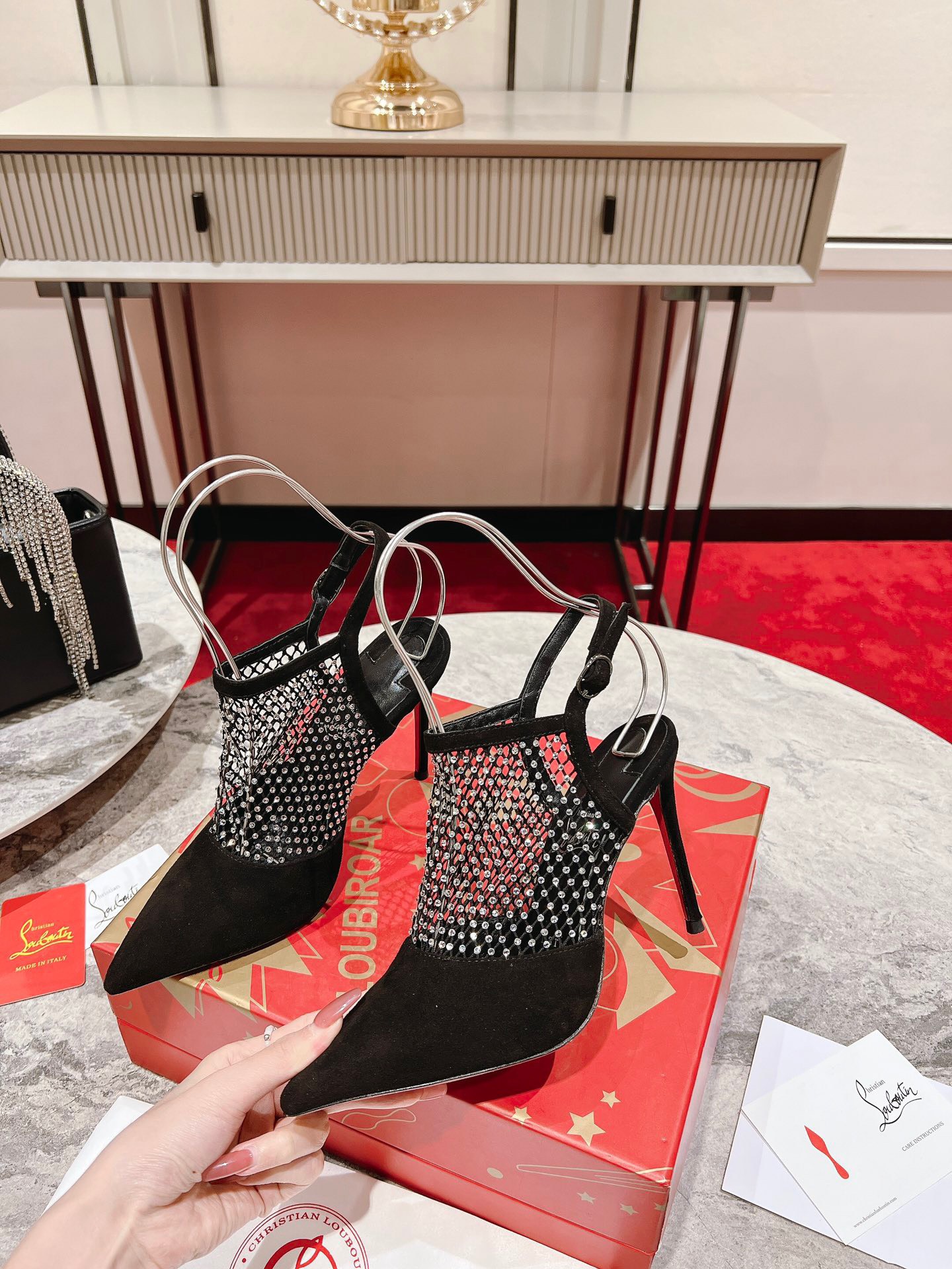 Bagsaaa Chr1st1an Louboutin Plougesta Pump Strass 100mm