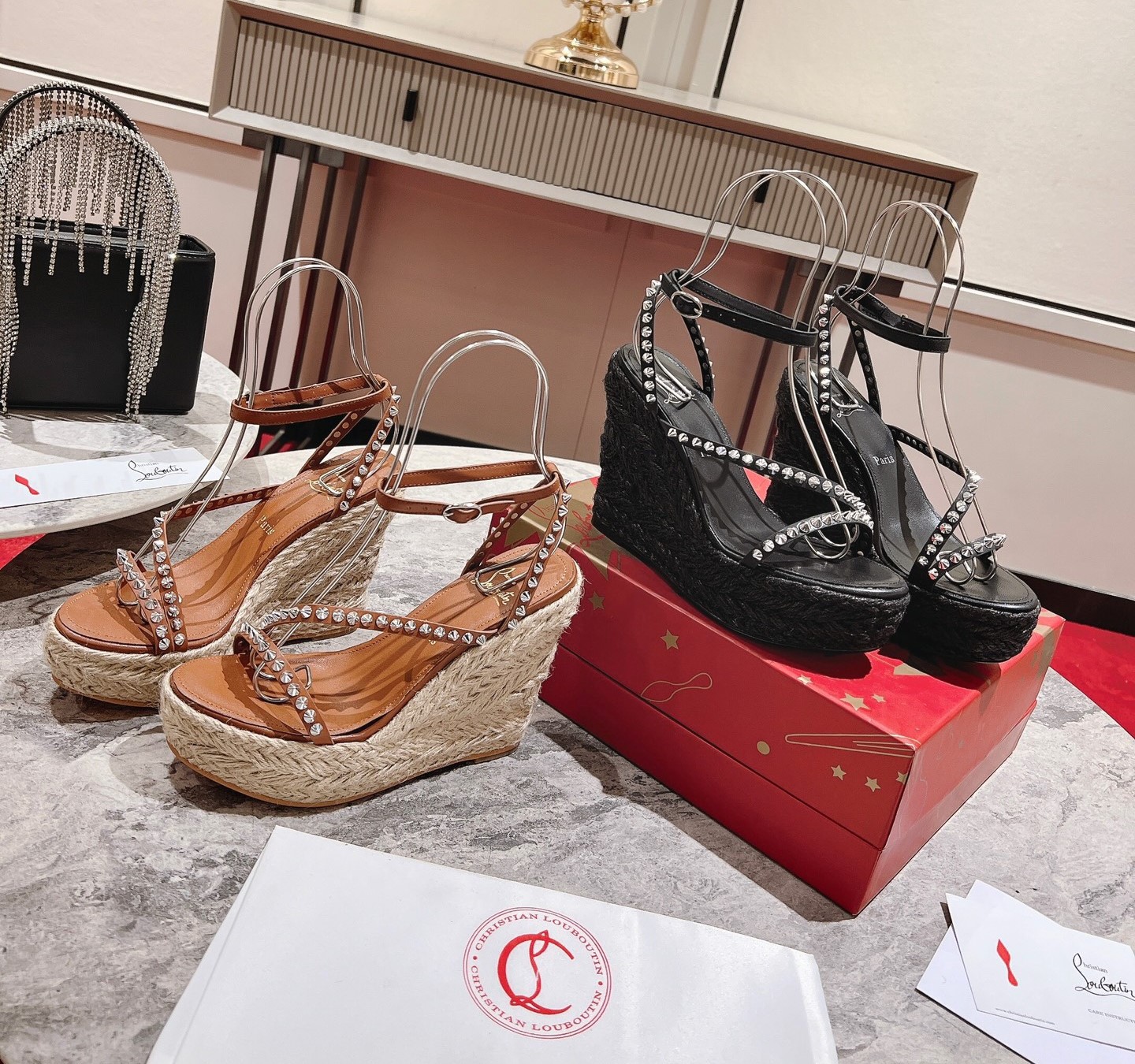 Bagsaaa Chr1st1an Louboutin Mafaldina Zeppa 120 mm Platform sandals Calf leather