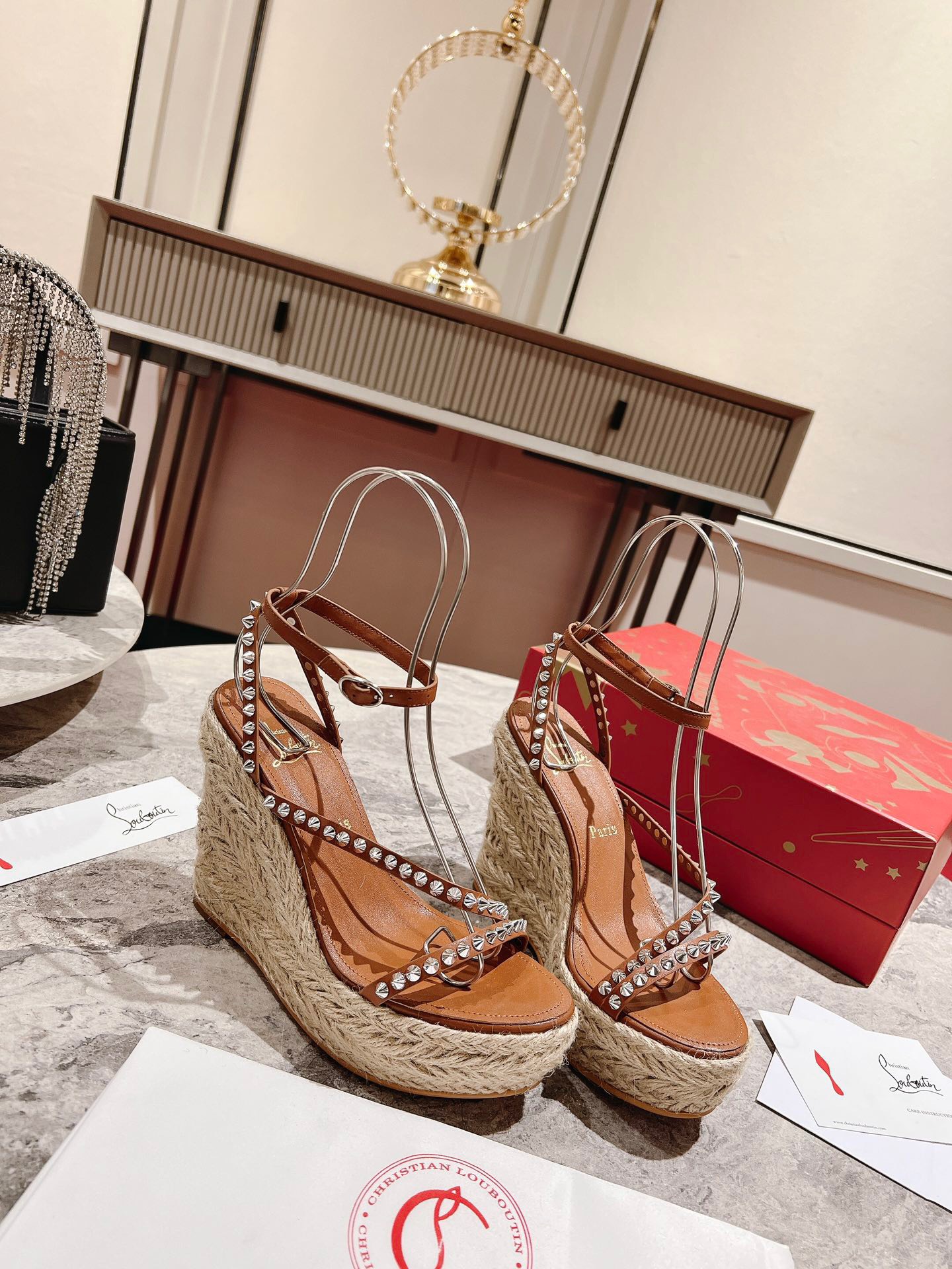 Bagsaaa Chr1st1an Louboutin Mafaldina Zeppa 120 mm Platform sandals Calf leather